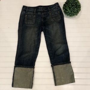 Younique Cuffed Capri Jeans Wide Cuff Trendy